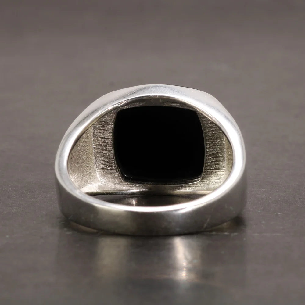 925 sterling silver men’s ring with premium natural stone