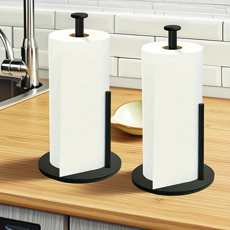 Countertop paper towel holder, sleek stainless finish