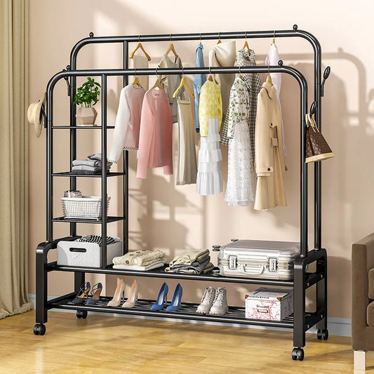 Freestanding clothes organizer for easy drying and hanging clothes
