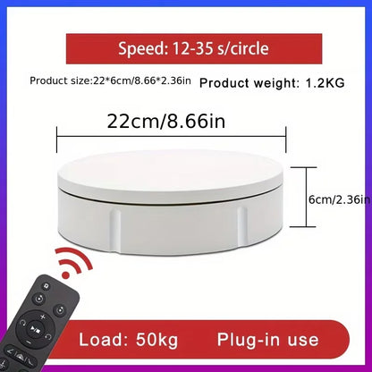 Remote-controlled rotating display for jewelry, collectibles, or video shoots