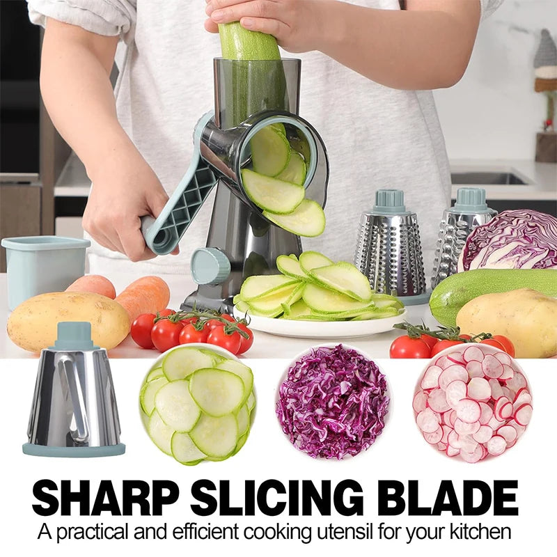Multi-purpose cheese and vegetable grater for quick kitchen prep