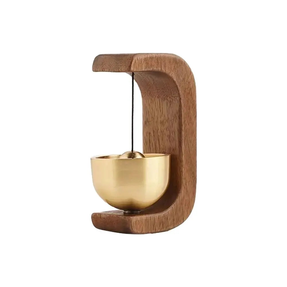 Magnetic wood wind-bell with copper chime