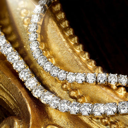 Fine Moissanite Tennis Bracelet – 18K White Gold Plated, Delicate Gift
