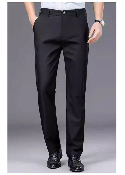 Men’s black stretch smart casual trousers