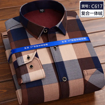 Men’s winter plaid shirt—soft, thick, and ideal for cold weather