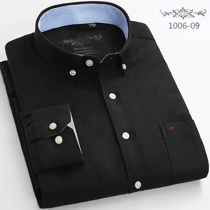 Men’s 100% cotton plaid shirt, stylish slim design for office or casual