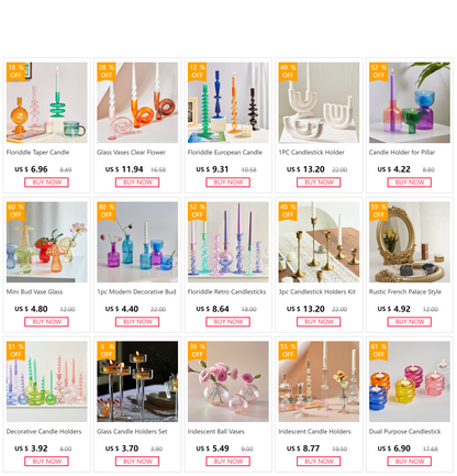 Elegant crystal candle set for table centerpieces and dinner settings.