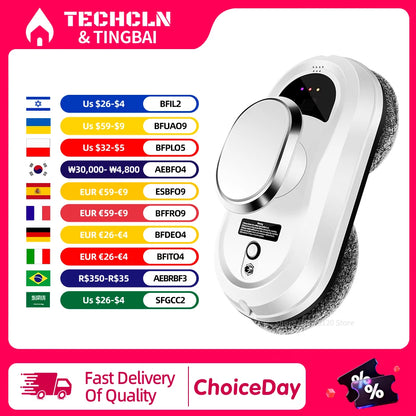 Remote-controlled smart glass cleaner robot—effortless, automated window cleaning for home