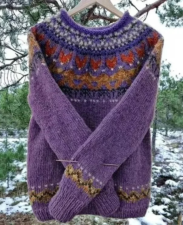 Thick warm oversized casual pullover for ladies