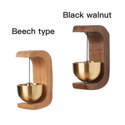Magnetic wood wind-bell with copper chime