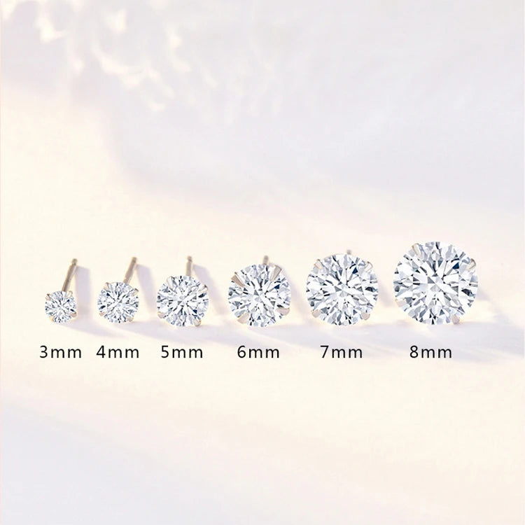 25 Sterling Silver CZ Stud Earrings – Classic Channel Set