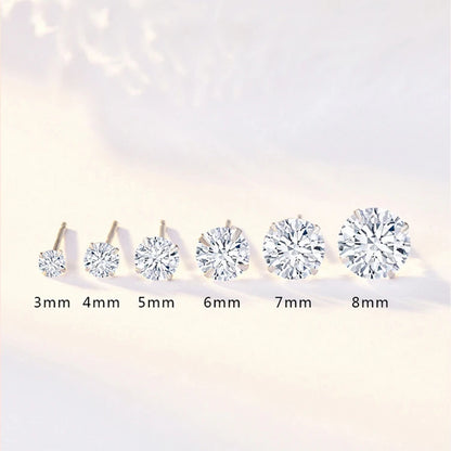 25 Sterling Silver CZ Stud Earrings – Classic Channel Set