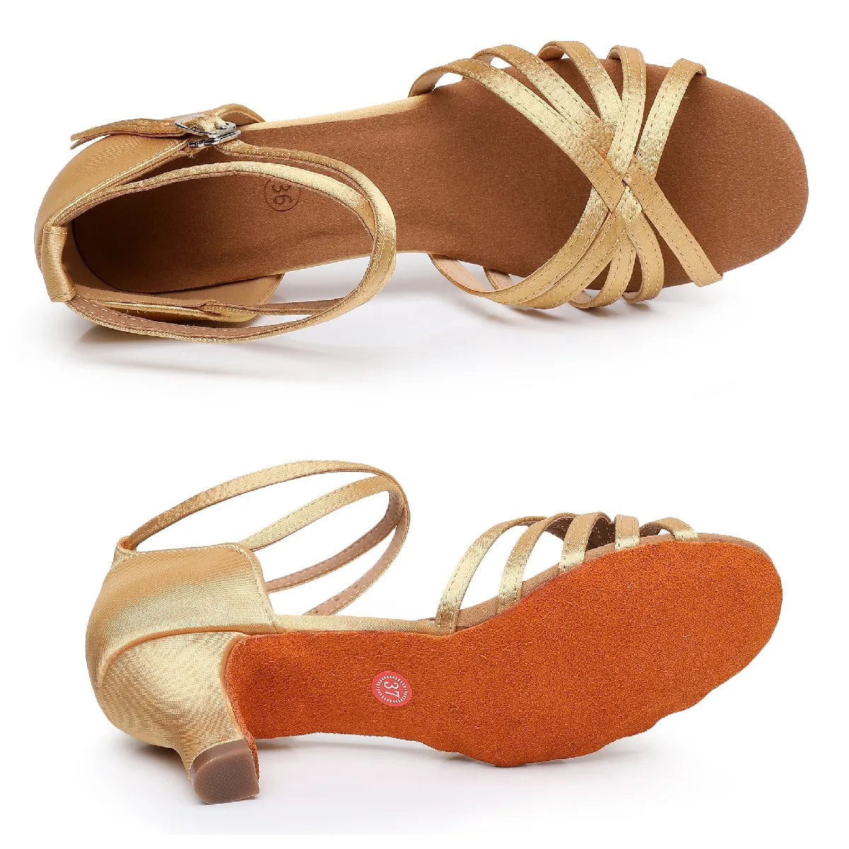 Women’s Latin Dance Shoes – Suede Sole, 5/7cm Heel
