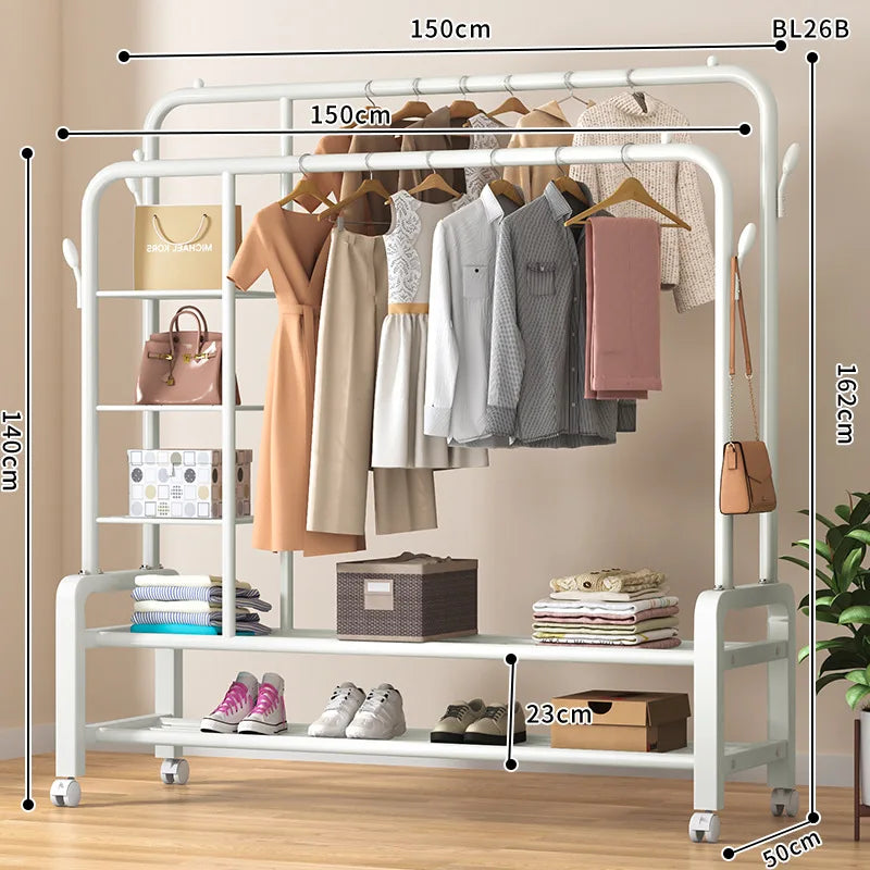 Freestanding clothes organizer for easy drying and hanging clothes