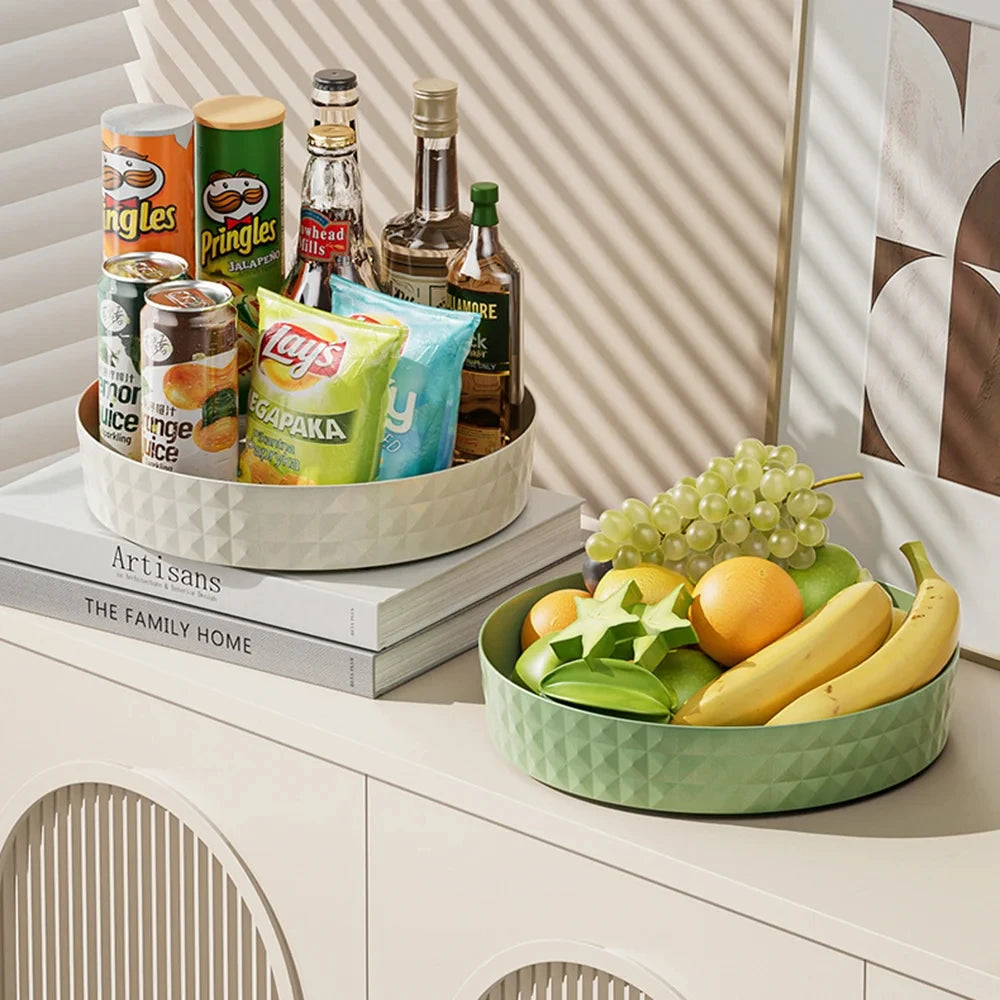 360° rotating spice rack tray for easy cabinet organization; non-slip design