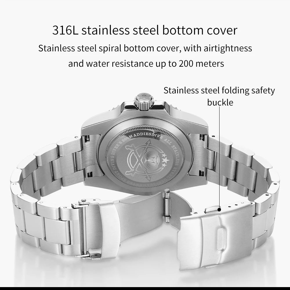 Waterproof stainless-steel men's quartz watch