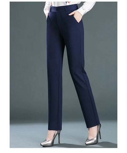 Women’s high-waist stretch casual trousers