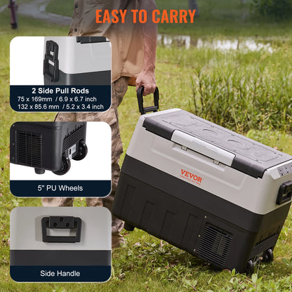 Mobile car refrigerator with wheels—compact, powerful, and easy to carry