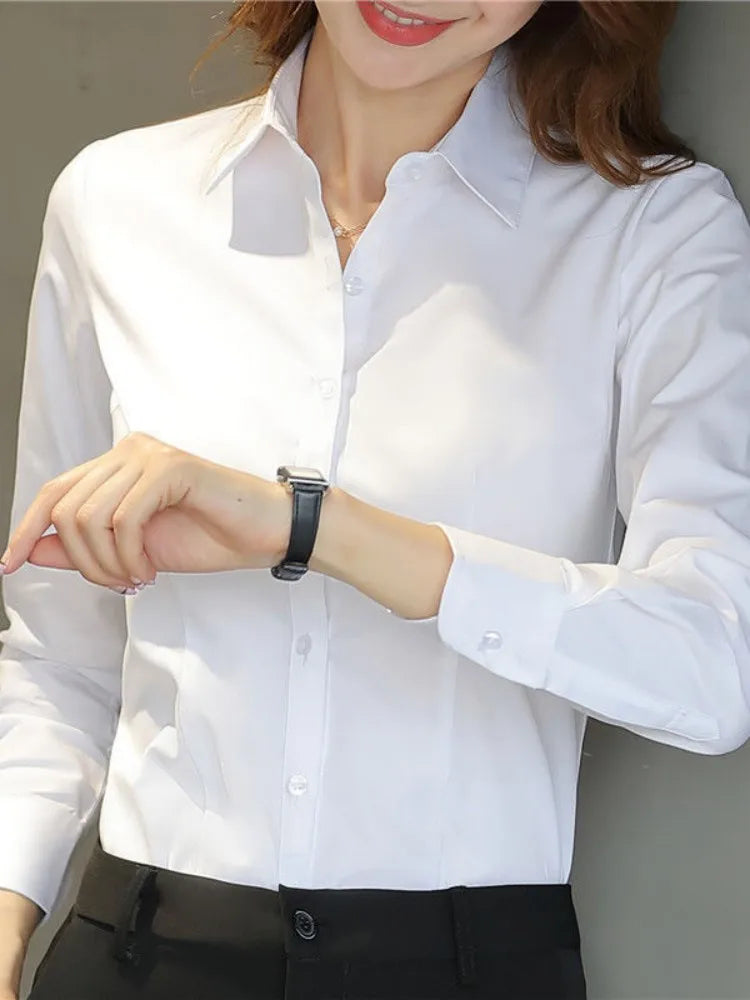 Plus Size White Shirt – Long Sleeve Professional Work Top