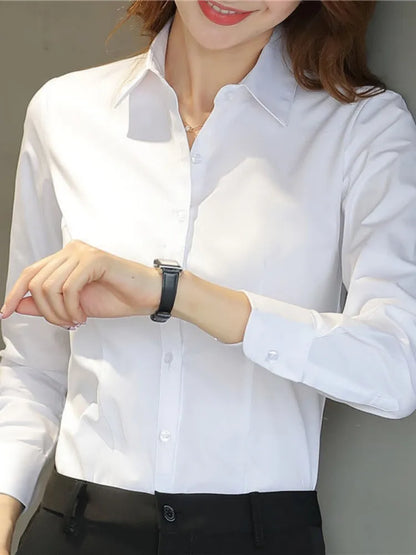 Plus Size White Shirt – Long Sleeve Professional Work Top