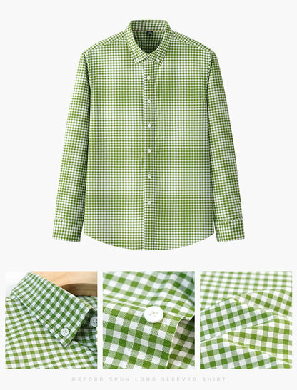 Premium 100% cotton Korean plaid shirt—slim fit, stylish, and comfortable