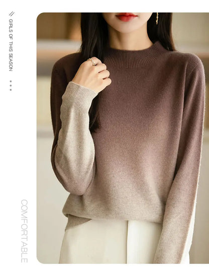 Women’s thick fine wool gradient sweater