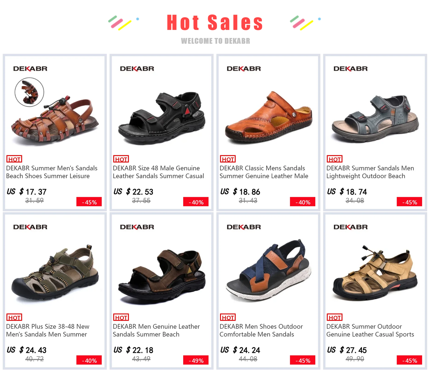 Fashionable non-slip outdoor leather sandals