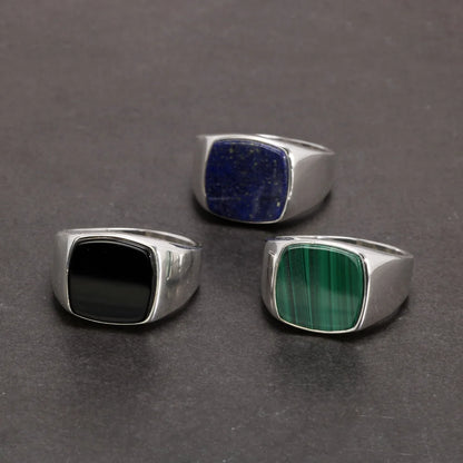 925 sterling silver men’s ring with premium natural stone