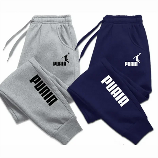 Men’s printed joggers, loose fit, autumn/winter streetwear