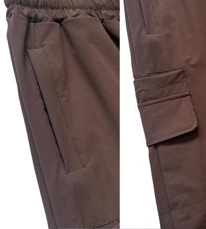 Trendy loose-fit drop-crotch casual trousers