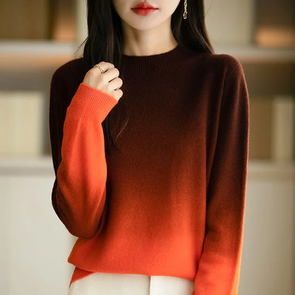 Women’s thick fine wool gradient sweater