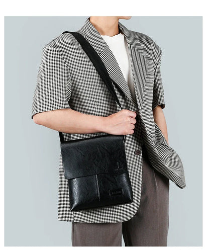 Durable premium leather side bag for men