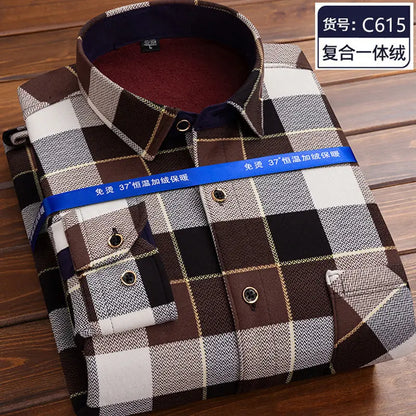 Men’s winter plaid shirt—soft, thick, and ideal for cold weather
