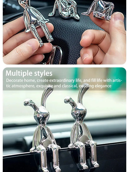 Adorable double rabbit ornaments for tabletop or shelf display