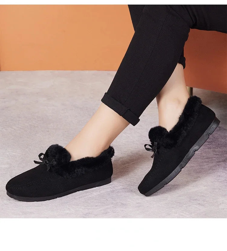 Plush Flat Shoes – Stylish Women’s Winter Casual Footwear