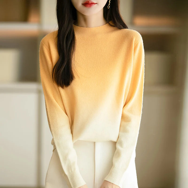Women’s thick fine wool gradient sweater
