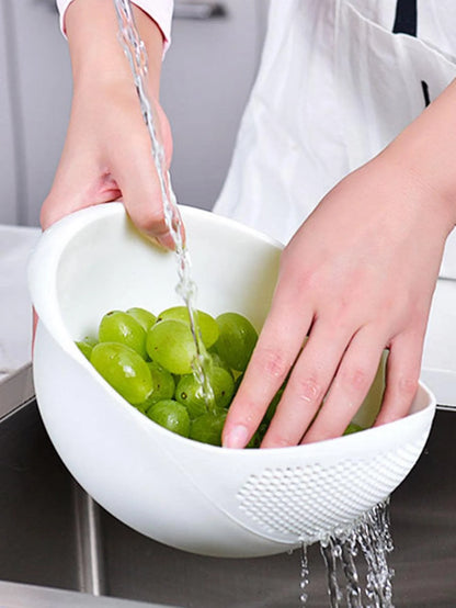 2-in-1 wash-and-drain kitchen organizer bowl