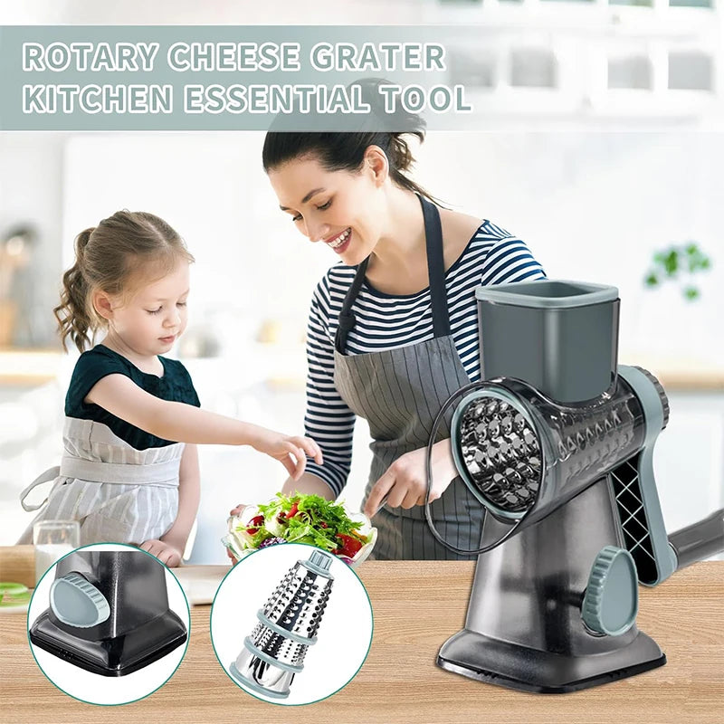 Multi-purpose cheese and vegetable grater for quick kitchen prep