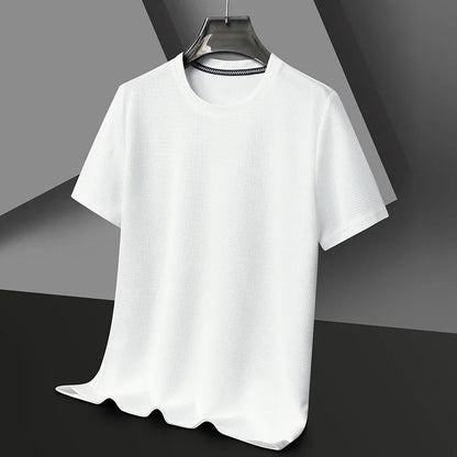Men’s summer waffle round-neck T-shirt