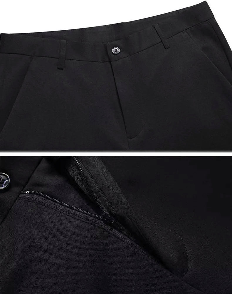 Men’s black stretch smart casual trousers