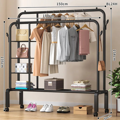 Freestanding clothes organizer for easy drying and hanging clothes
