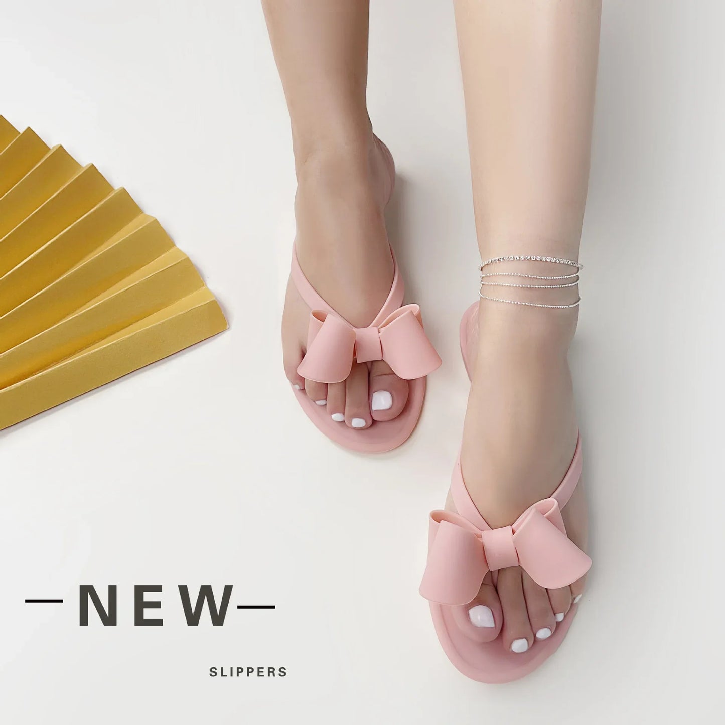 Women’s Sweet Beach Slippers – Anti-Slip Pull-On Flats
