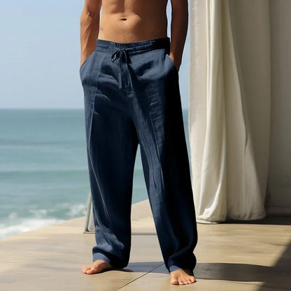Men’s cotton-linen loose casual pants