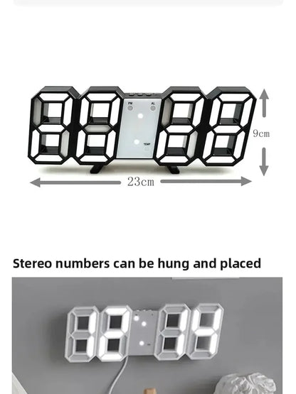 Creative LED clock with clear, glowing numbers for any room