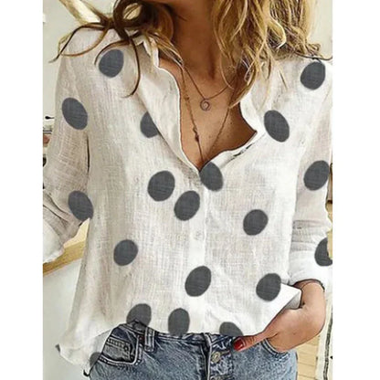 Women’s vintage cotton linen long-sleeve blouse
