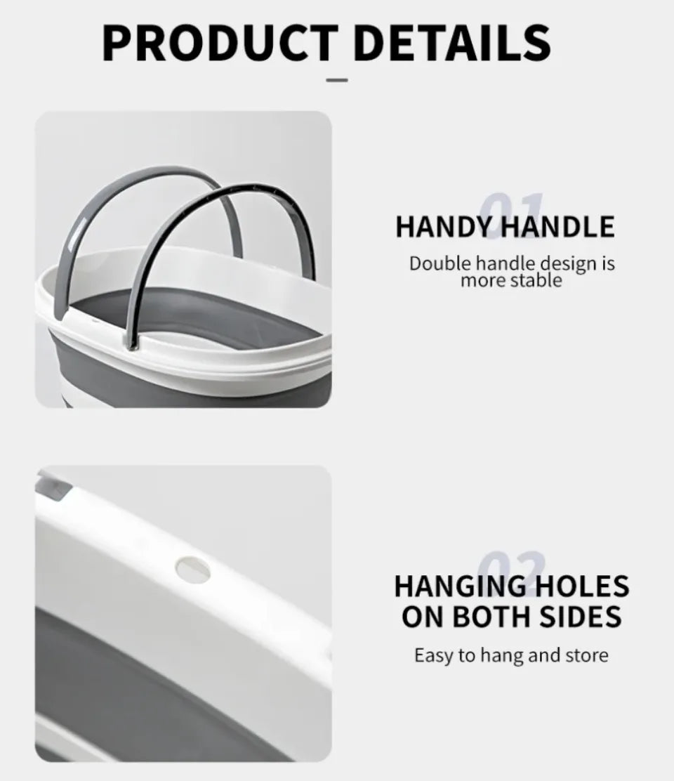 Lightweight foldable bucket—perfect for laundry, cleaning, and organizing