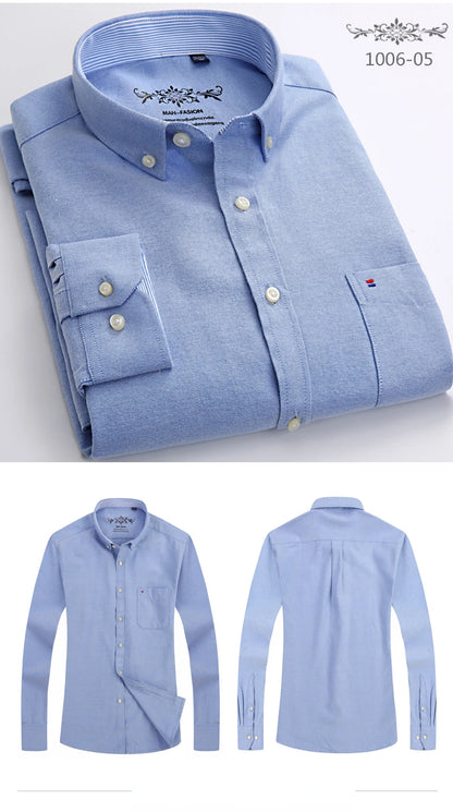 Men’s 100% cotton plaid shirt, stylish slim design for office or casual