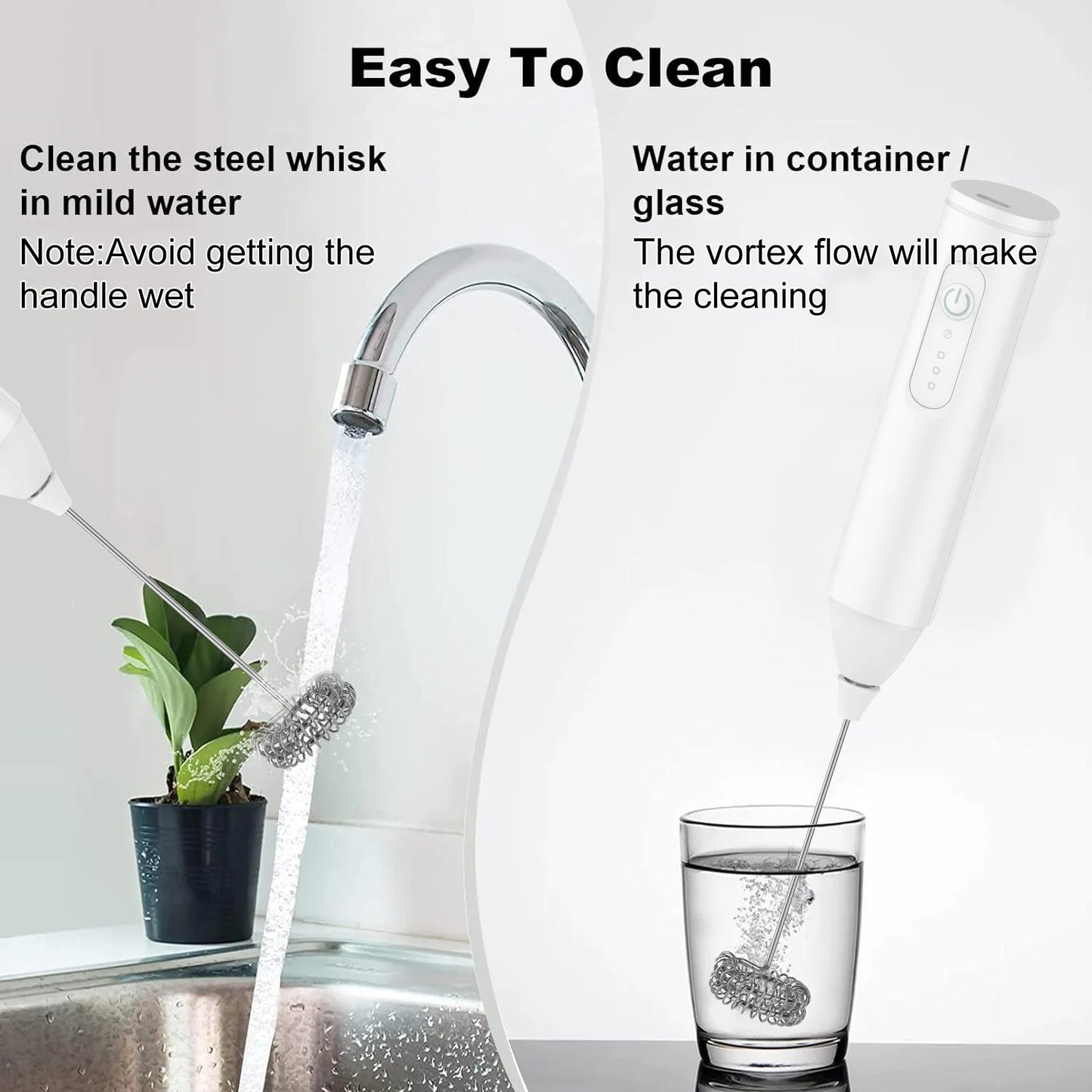 Portable milk frother and eggbeater with rechargeable design