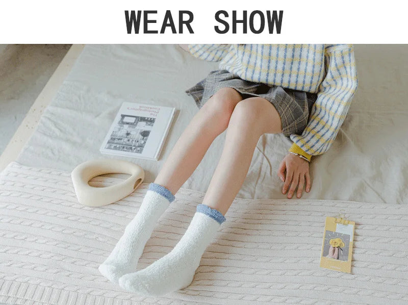 4 Pairs Women’s Fuzzy Socks – Warm, Thick & Soft