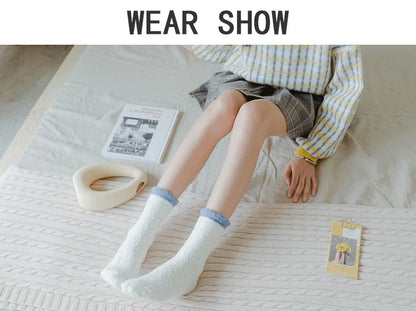 4 Pairs Women’s Fuzzy Socks – Warm, Thick & Soft